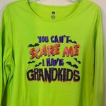 Halloween " You Can't Scare Me" Grandma Glitter Cotton Top Size XL Green Photo 5