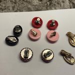 Lot of 5 Vintage /Modern Costume Earrings Clip On Screw On Pink Red Black Etc Photo 5