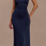 Meshki  Elyna Slink Halter Dress - Navy. Size US4. Photo 0
