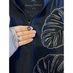 Tommy Bahama  Navy Blue Zip Jacket Embroidered Leaf Women Sz S Tropical Vacation Photo 1