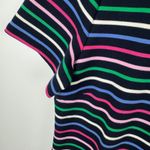 Talbots  Striped Knit Shift‎ Dress Large Bow Colorful Preppy Cotton Retro Office Photo 2