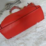 Red with Gold Chain Tote Shoulder Bag Purse Photo 5