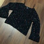 Maeve Anthropologie  Confetti Sweater black knit S $138 casual winter classic Photo 4