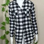 Xhilaration Buffalo Plaid White Black Flannel Top Photo 0