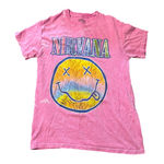 Nirvana Pink Bleach Short Sleeve Crew Neck Tee Unisex Size Small Music Retro Photo 0