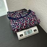 Lauren by Ralph Lauren Blue Geometric Crew Neck Short Sleeve Knit Top Medium Photo 9