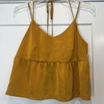 Nine West Yellow Camisole Crop Top with halter tie size medium. Photo 2