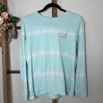 Vineyard Vines  Tie Dye Whale Logo Long Sleeve T Shirt Size Medium Aqua Pink Photo 1