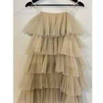 Anthropologie MAEVE by  Tiered Tulle Mini Dress in Taupe Size Small Photo 3