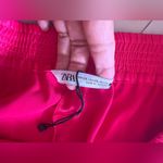 ZARA Pink Magenta Elastic Waist Satin Split Hem Trousers Pants XXL hot pink Photo 7