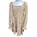 Simply Southern NWT  Tan Fields Floral Long Sleeve Babydoll Dress (L) Photo 2