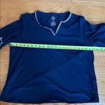 st. john's bay  Dark Blue Top with Light Embroidery Photo 6