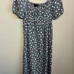 Sophie Rue Puff Sleeve Smocked Waist 90s Gingham Daisy Print Midi Dress S Photo 0
