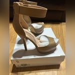 Dream Paris NWB Stiletto nude heels ankle strap platform peep toe women 8 Photo 9