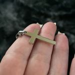 Simple Minimalist Silver Cross Necklace Photo 3