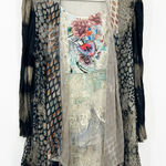 Kamana Womens Lagenlook Boho Whimsigoth Dark Long Sleeve Blouse Cardigan Size L Black Size L Photo 0