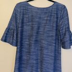 City Triangles Shift Dress Size MEDIUM Denim Blue Heather Short Ruffle Sleeve Photo 7