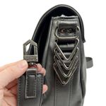 Steve Madden Gray Woven Faux Leather Crossbody Saddle Bag Purse Photo 10