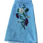 H&M HM Divided Denim Embroidered Floral Mini Skirt Floral y2k Size 6 Zippered Photo 1
