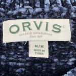Orvis  Chenille Sweater Midnight Blue Relaxed Soft Cozy Style Shiny Navy Size M Photo 3