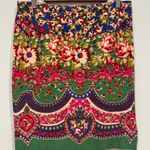 Maeve  by Anthropologie Sheffield Textured Floral Bohemian Pencil Skirt Size 12 Photo 0