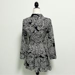 ZARA Black Beige Floral Paisley Button Up Tie Belt Fit Flare Shirt Dress Small Photo 6