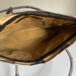 Vintage Mexican Patchwork Leather Tote – Multicolor Floral Boho Gray Photo 4