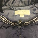 Talbots  Navy Blue Diamond Quilted Vest Sleeveless Zip Jacket Vest Striped Sz 1X Photo 6