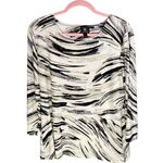 JM Collection Top Women's Size Large Art to Wear Brush Strokes Abstract Textured Photo 0