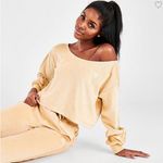 Adidas Originals Velour Off the Shoulder Sweatshirt Photo 2