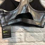 Nike NWT  Swoosh Bra Classic Style Metallic Silver Photo 10