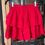 Day + Moon Tiered ruffle lace skirt high rise preppy loveshackfancy embroidered Red Photo 3