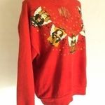 Jerzees Vintage 80’s Red Ugly Christmas Sweat Shirt Size L Photo 3