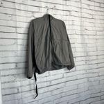 Forever 21 Silver Windbreaker Jacket Women’s Small Lightweight Hooded Full Zip Photo 2