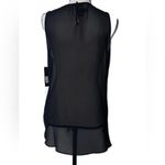 BCX  womens size large off white and black tank dressy chain front georgette new Photo 2