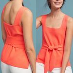 Anthropologie Tie Front Coral Knit Square Neck Harloe Tank Top XS Photo 1