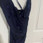Lulus  navy sequin wrap mini homecoming dress Photo 3