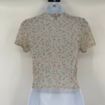 Coquette Y2K Mini Floral Mesh Top Sz M Deep V Ruch Festival Crop Cottage Fairy Green Size M Photo 6