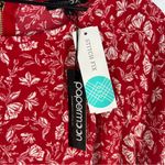 PaperMoon  Larie Tie Sleeve Red‎ Floral Print High Low Chiffon Blouse NWT Size L Photo 6