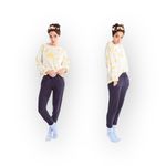 Wildfox new Couture Pasta Delices Vineyard Sweater Blue Iris Intarsia S Photo 13