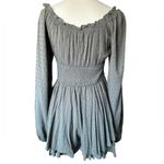 Urban Outfitters #13 NWOT  Clip Dot Smocked Long Sleeve Romper in Olive Photo 7