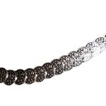 Silver slinky elastic stretch metal coin design belt! 70’ style Silver Photo 3