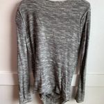 Free People Heathered Gray Deep V Faux Wrap Sweater Photo 3