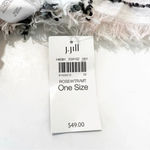 J Jill Lightweight‎ Rectangle Scarf Wrap Cotton Blend Pale Pink Black White NWT Photo 2