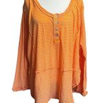 We The Free  Hong Kong Henley Orange Striped Top – Size L Photo 0