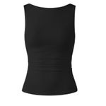 NWT OGL Move Ribbed Ruched Side Tank Top in Black Built Photo 1