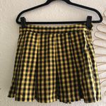 H&M NWT Yellow black gingham plaid pleated micro mini short schoolgirl preppy skirt #gothic Size 6/S Photo 0