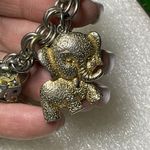 Vintage Charm Bracelet Political GOP Elephant Bell 60s Luck Silver Tone Photo 13