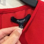 Madewell  Red Short Sleeve Pleated Keyhole Back High Low Shirt Top Size Small EUC Photo 3