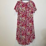 LuLaRoe  Abstract High Low Short Sleeve Dress Round Neck Sz Sm Stretch Polyester Photo 5